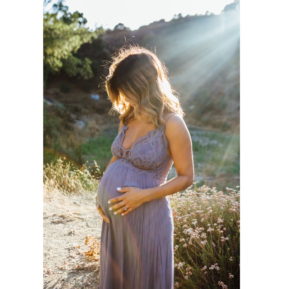 Free People One Adella Maxi Slip dress / Maternity dress / Maternity shoot dress